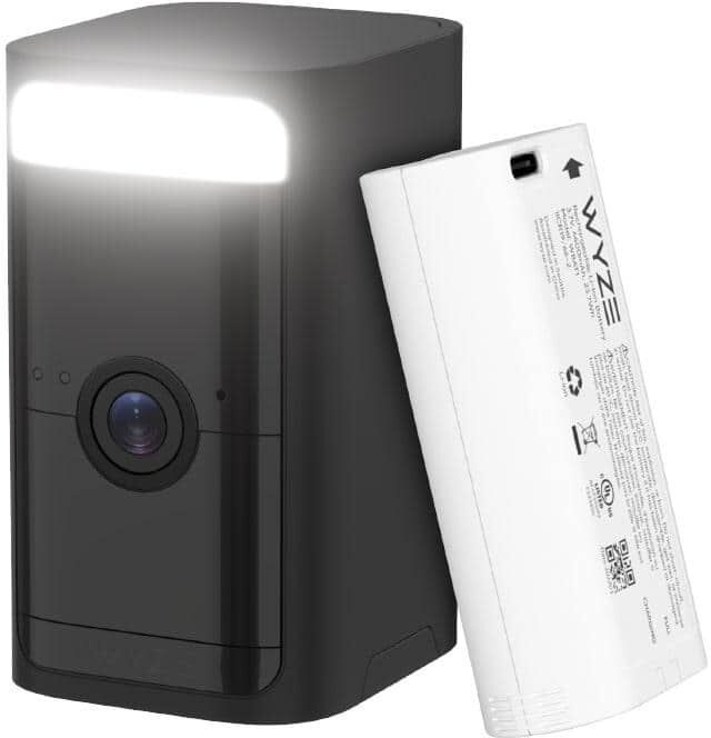 Wyze Battery Cam Pro, Wireless Indoor/Outdoor Home Security Camera, with 2k HD Color Night Vision & Built-In Spotlight, Black