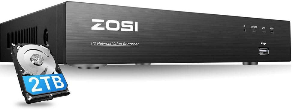 ZOSI 4K 8Mp 4-Channel 2TB Surveillance DVR Recorder Security Compatible with TVI, CVI, CVBS, AHD 8MP, 5MP, 1080P/720p Camera