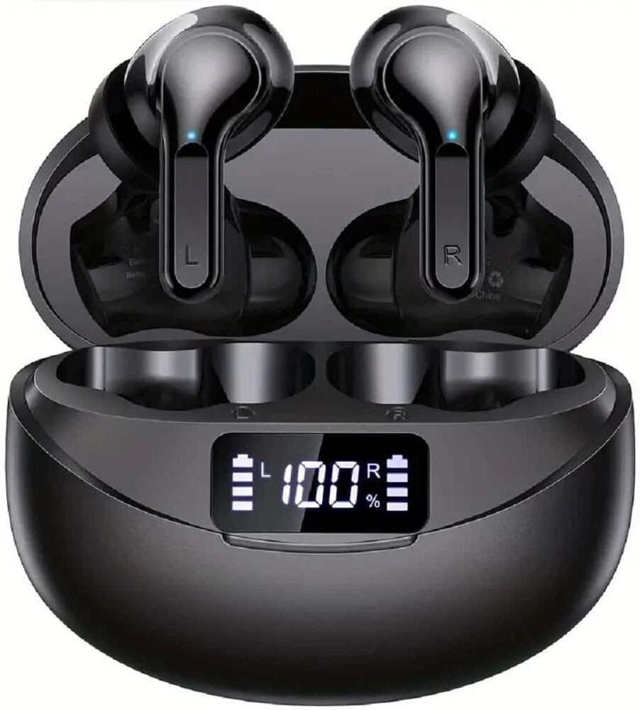 Etokfoks Black Wireless Bluetooth Noise Cancelling Earbud & In-Ear Earbuds