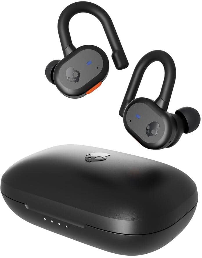 Skullcandy Push Active In-Ear True Wireless Stereo Bluetooth Earbuds with Microphone in True Black/Orange