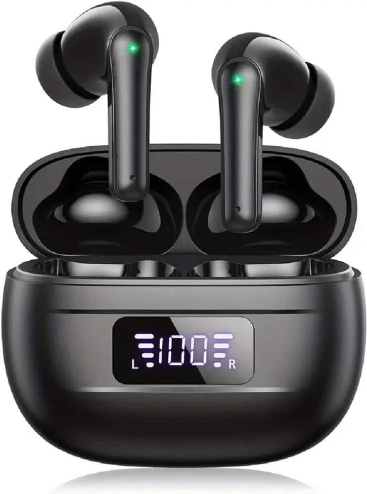 Etokfoks Black Wireless Bluetooth Noise Cancelling Earbud and In-Ear Earbuds