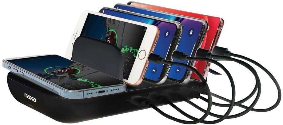 Naxa 6 in 1 Wireless Mobile Phone Charge Station with Qi