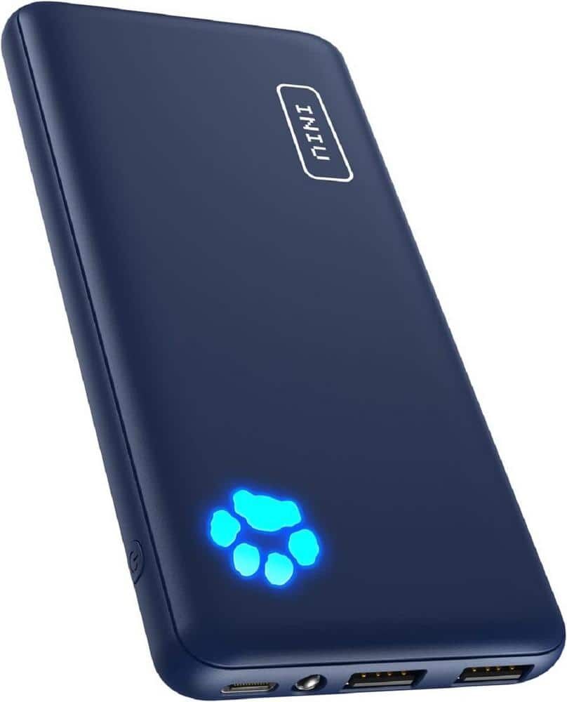 Etokfoks 10000 mAh USB C Slimmest and Lightest Triple 3 Amp High Speed Portable Powerbank Compatible Blue with iPhone 15 14 13 12