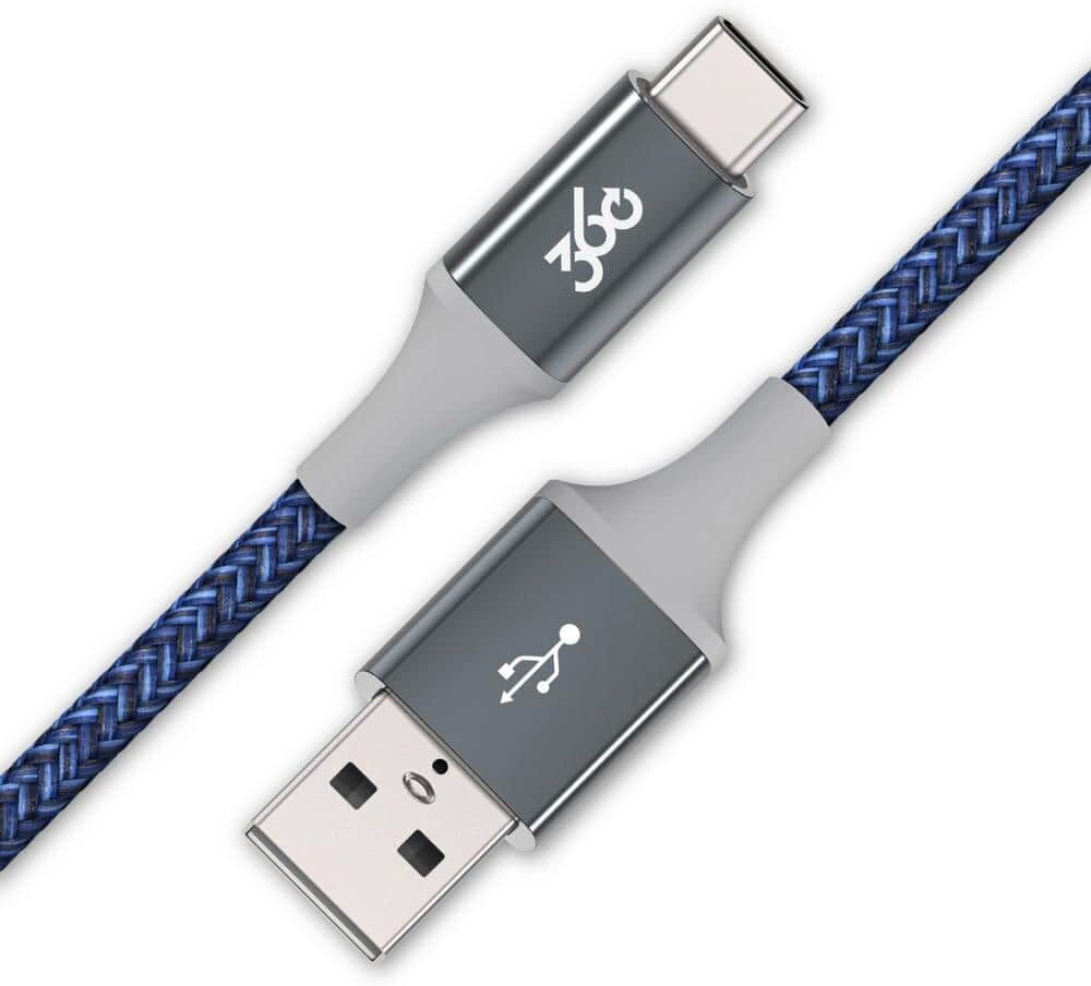 360 Electrical Habitat 8 ft. Braided USB-A to USB-C Cable