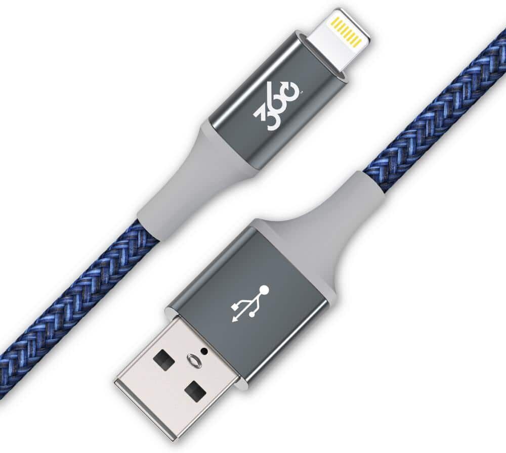 360 Electrical Habitat 8 ft. Braided USB-A to Lightning Cable