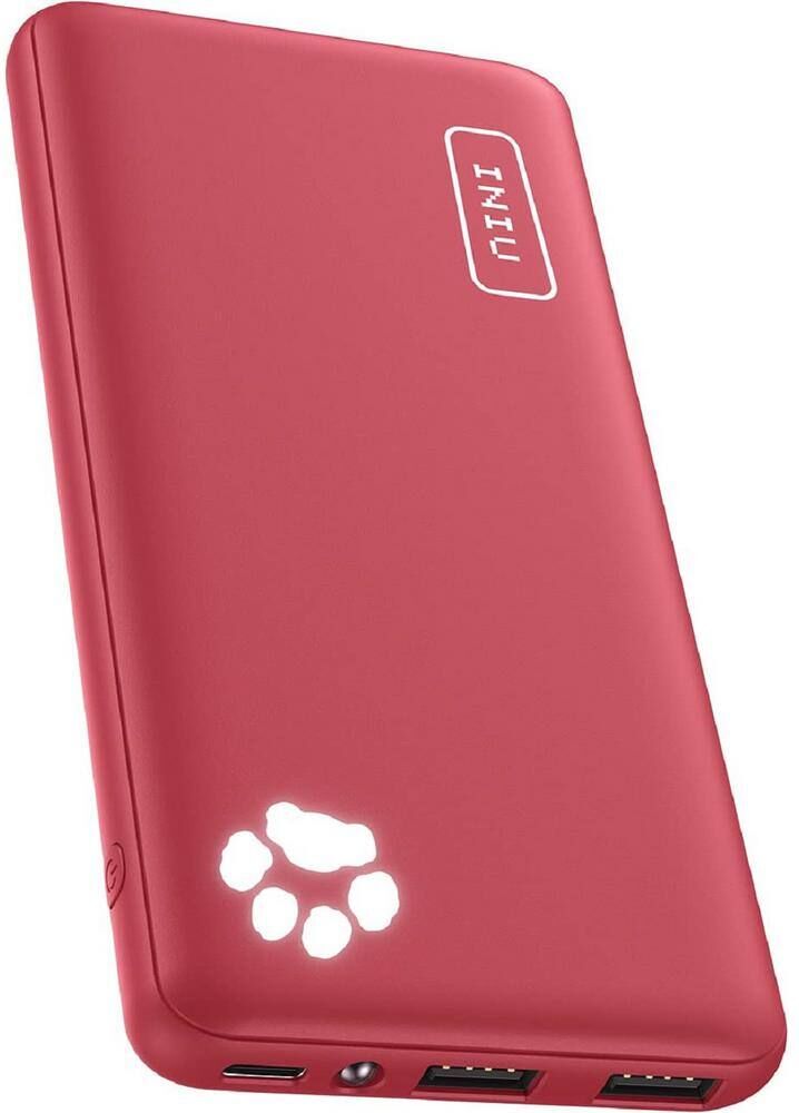 Etokfoks 10000mAh USB C Slimmest and Lightest Triple 3A High Speed Portable Powerbank Compatible Red with iPhone 15 14 13 12 etc