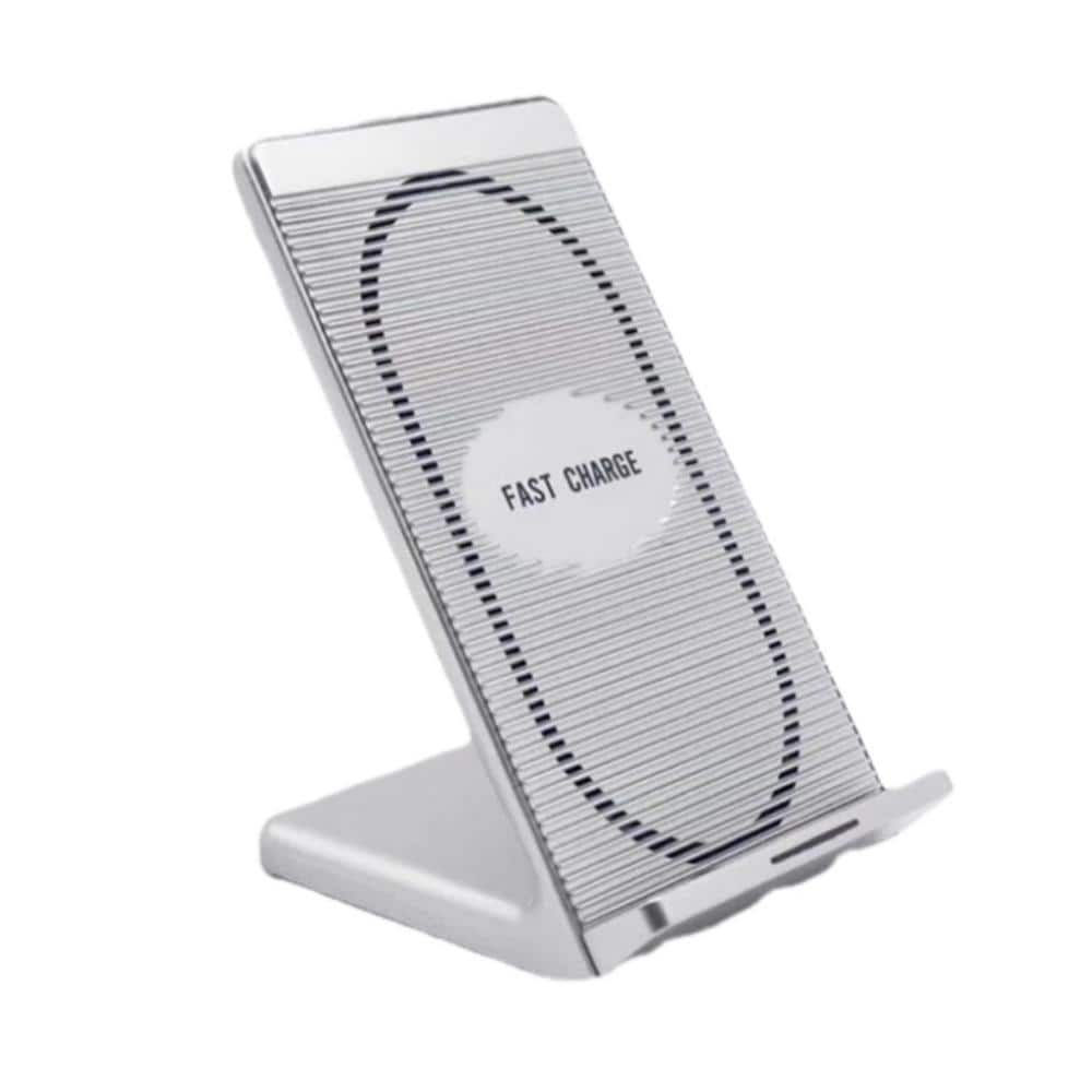 Etokfoks White Desk Charging Station Wireless Charger Cooling Fan 10-Watt Fast Charge Phone Holder for iPhone11/pro11/XS/XR