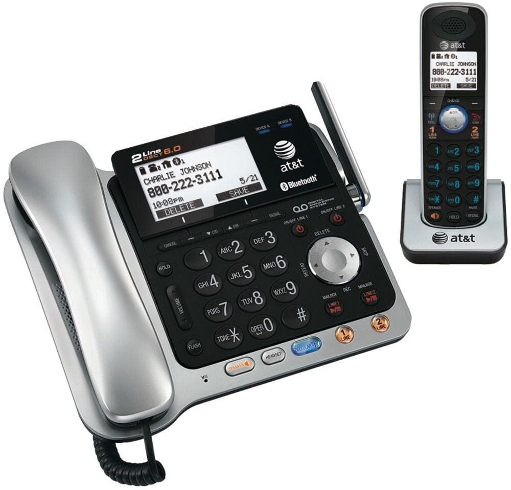 AT&T DECT 6.0 2-Line Corded/Cordless Bluetooth Phone System