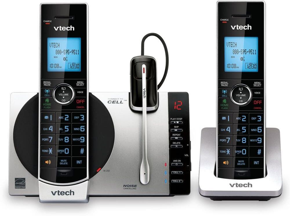 AT and T 2-Handset and 1-Cordless Headset Expandable Cordless Phone with Connect to Cell and Answering System