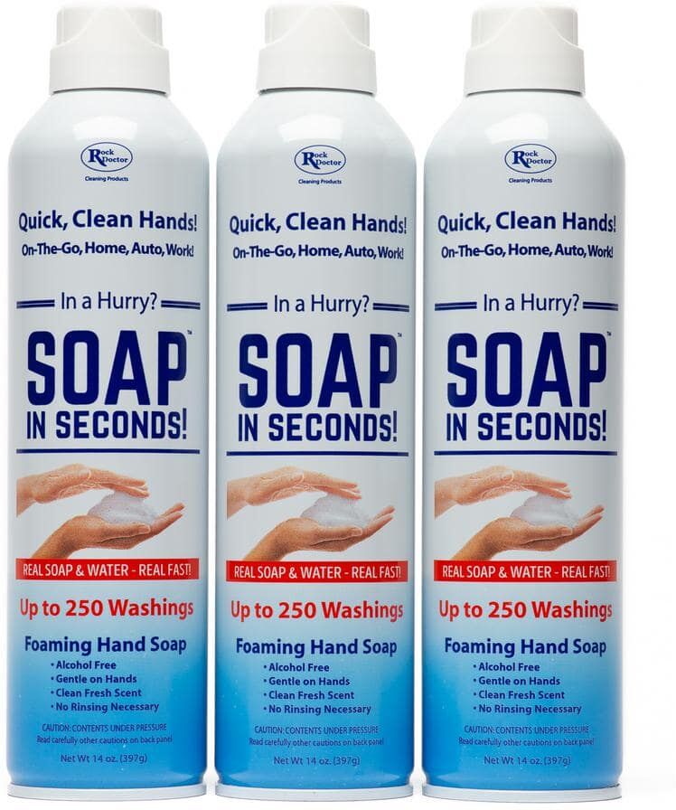 Rock Doctor Soap in Seconds 14 oz. Alcohol Free, No Rinsing Hand Soap (Pack of 3)