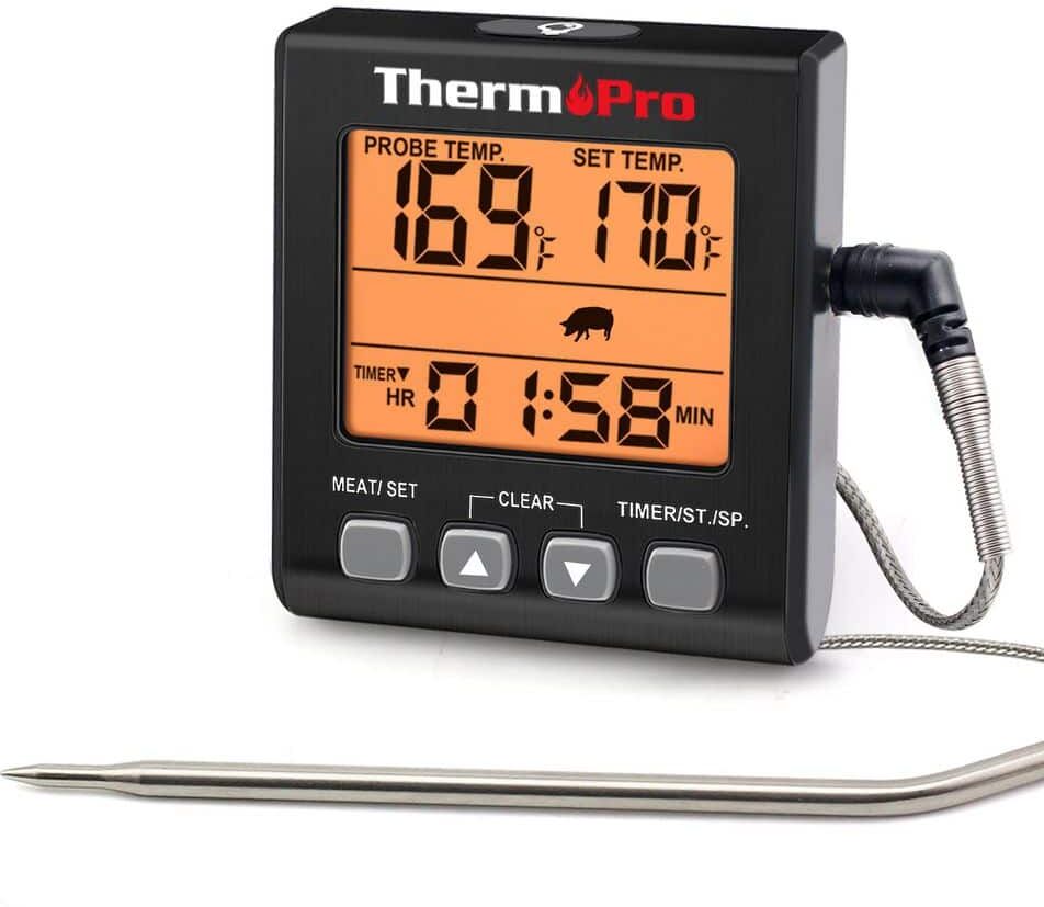 ThermoPro Digital Meat Cooking Smoker Kitchen Grill BBQ Thermometer with Large LCD Display