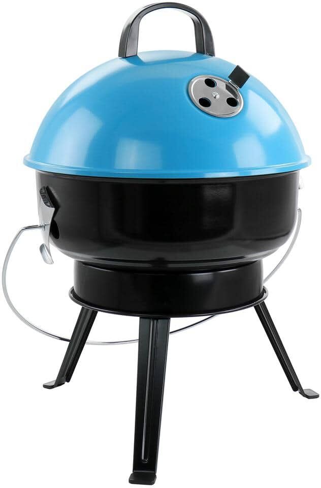 Gibson Fireblue Portable 14 in. BBQ Charcoal Grill in Blue