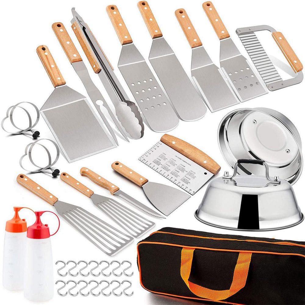 Dyiom Stainless Steel BBQ Accessories for Outdoor Kitchen Accessories with Storage Box Bag (22-Piece)