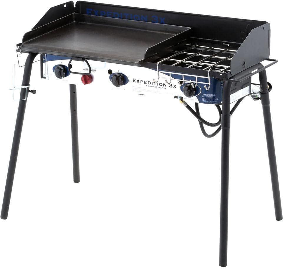 Camp Chef Expedition 3X 3-Burner Portable Propane Gas Grill in Black with Griddle