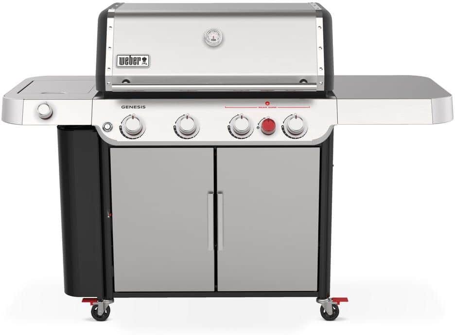 Weber Genesis S-435 4-Burner Liquid Propane Gas Grill in Stainless Steel with Side Burner