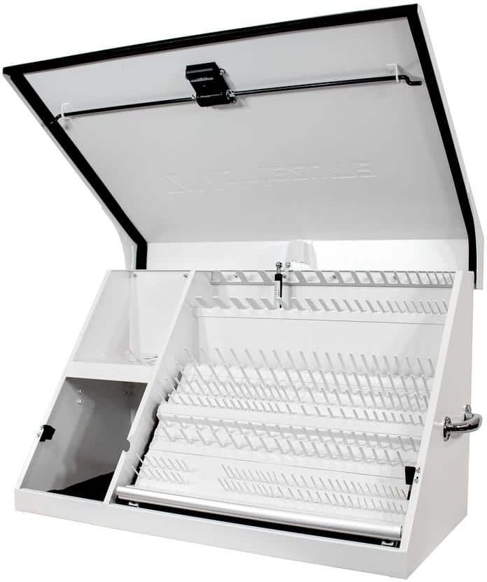 Montezuma 37 in. W x 18 in. D Portable White Triangle Top Tool Chest for Sockets, Wrenches and Screwdrivers