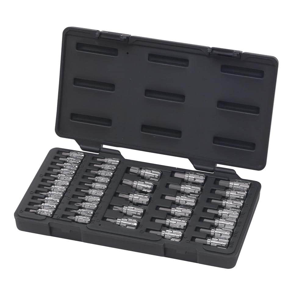 GEARWRENCH Pass-Thru 1/4 in. and 3/8 in. Drive SAE/Metric Hex/Slotted/Phillips/Torx Bit Socket Set (39-Piece)