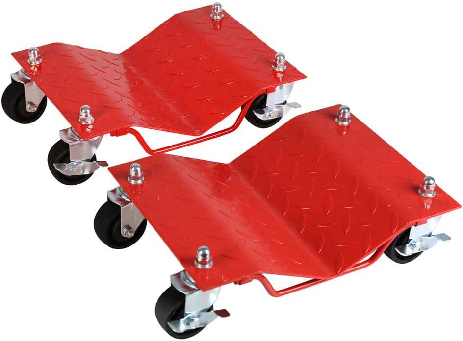 Tatayosi 2-pieces heavy-duty Tire Wheel Dolly, Skate Auto Repair Dollies, Vehicle Moving Dolly, 3000 LB, Red