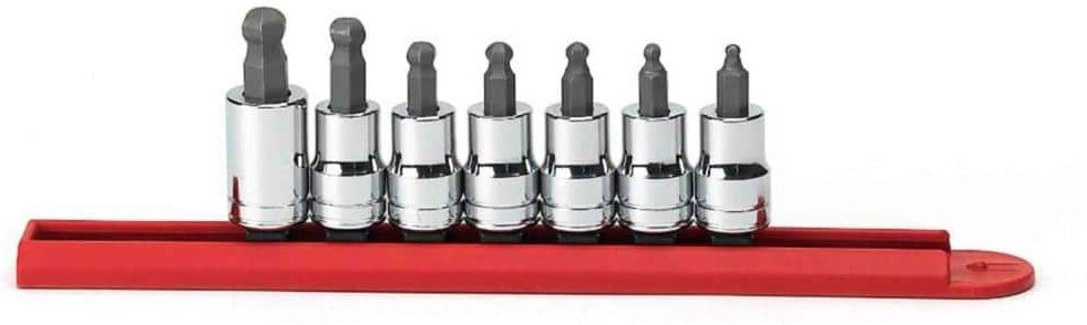 GEARWRENCH 3/8 in. Drive SAE Hex Bit Socket Set with Socket Rail (7-Piece)