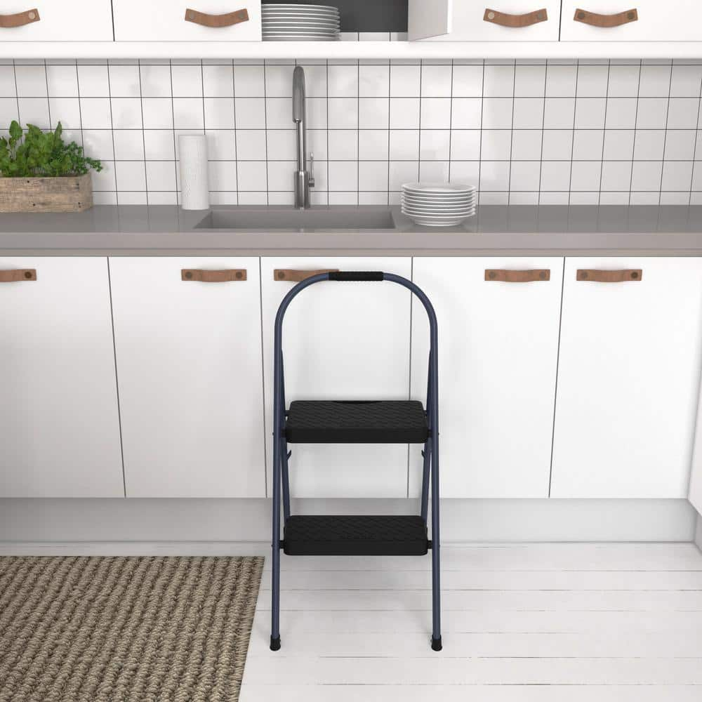 Cosco 2-Step Big Step Steel and Resin Step Stool (ANSI Type 2, 225 lbs. Weight Capacity in Navy)