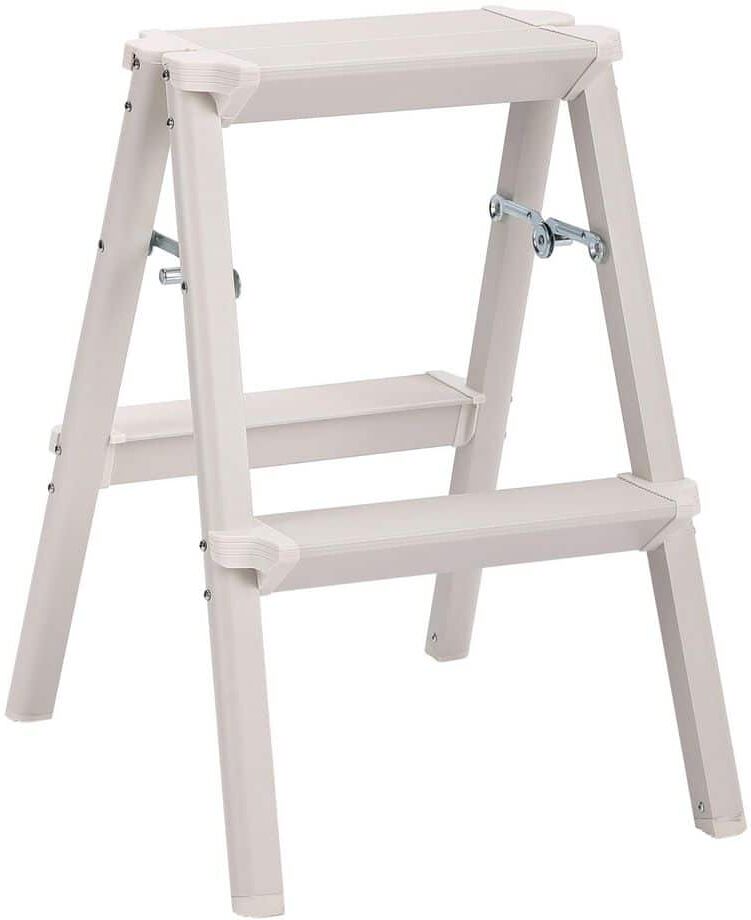 BirdRock Home 2 ft. 2-Step Silver Compact Steel Step Ladder 8 ft. Reach