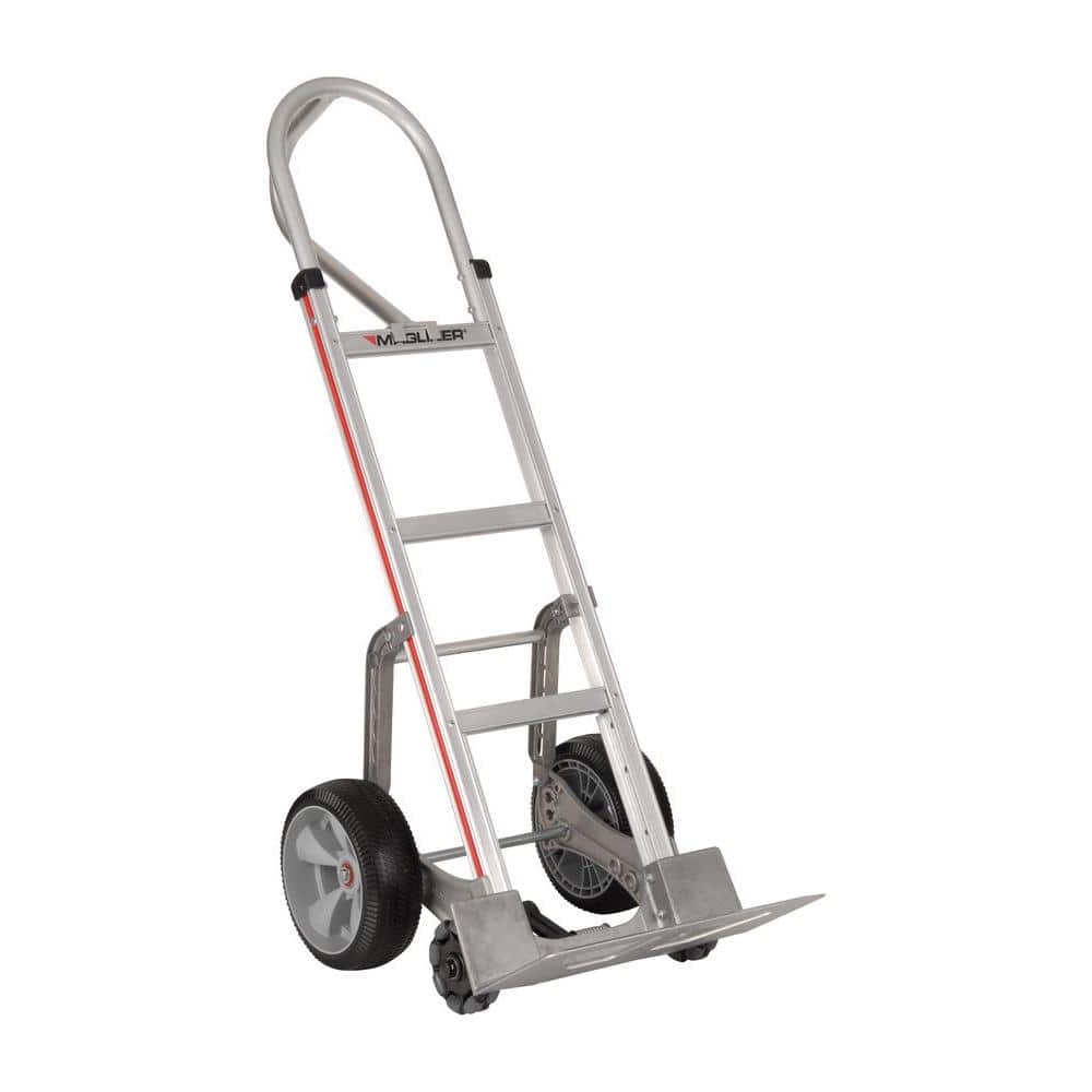 Magliner 500 lb. Capacity Self-Stabilizing Aluminum Hand Truck, 10 in. Foam Wheels and Triple Row Multi-Directional Roller Wheels