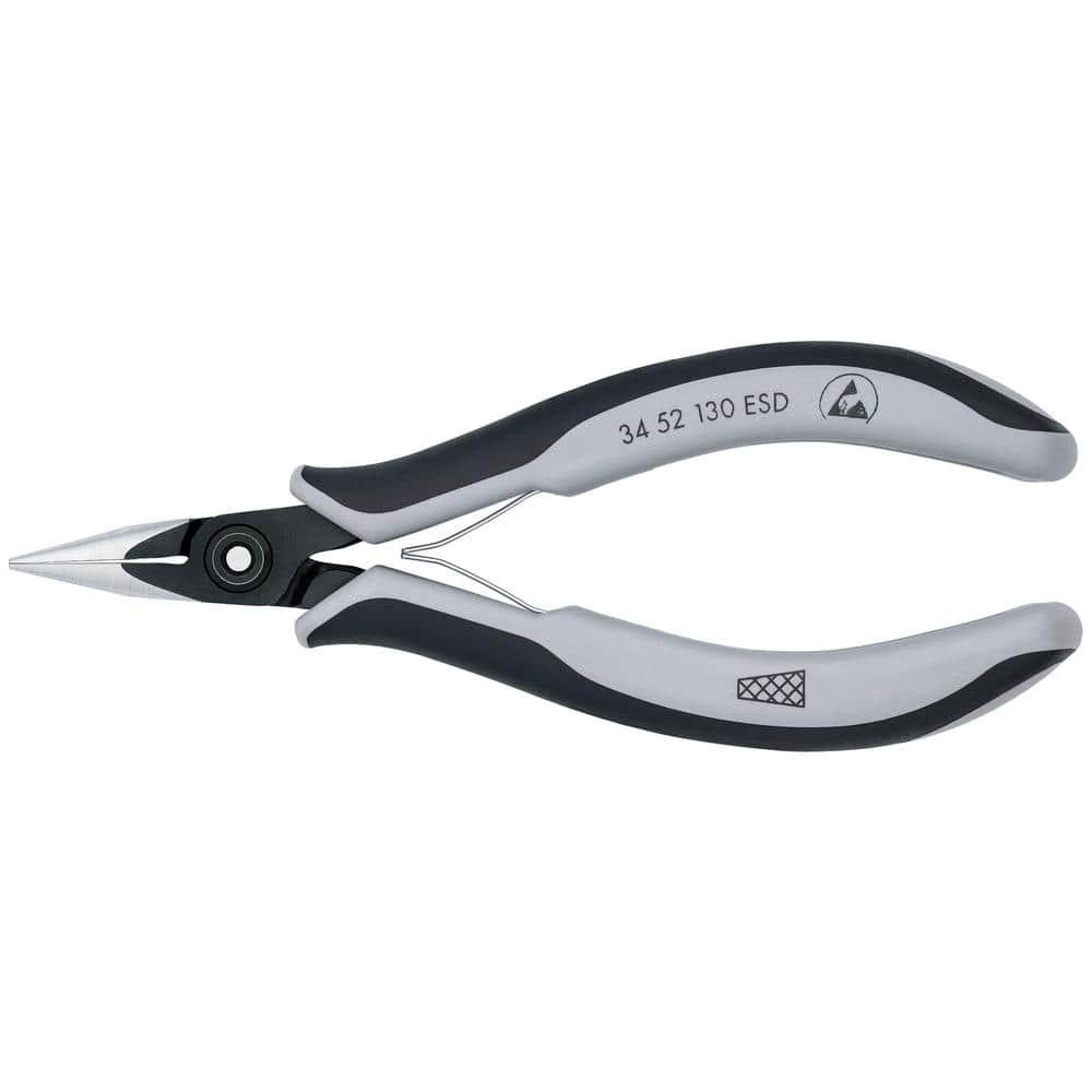 KNIPEX 5-1/4 in. Precision Electronics Gripping Pliers with Half-Round, Cross Hatched Jaws and ESD Handles