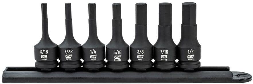 GEARWRENCH 3/8 in. Drive SAE Hex Bit Impact Socket Set (7-Piece)