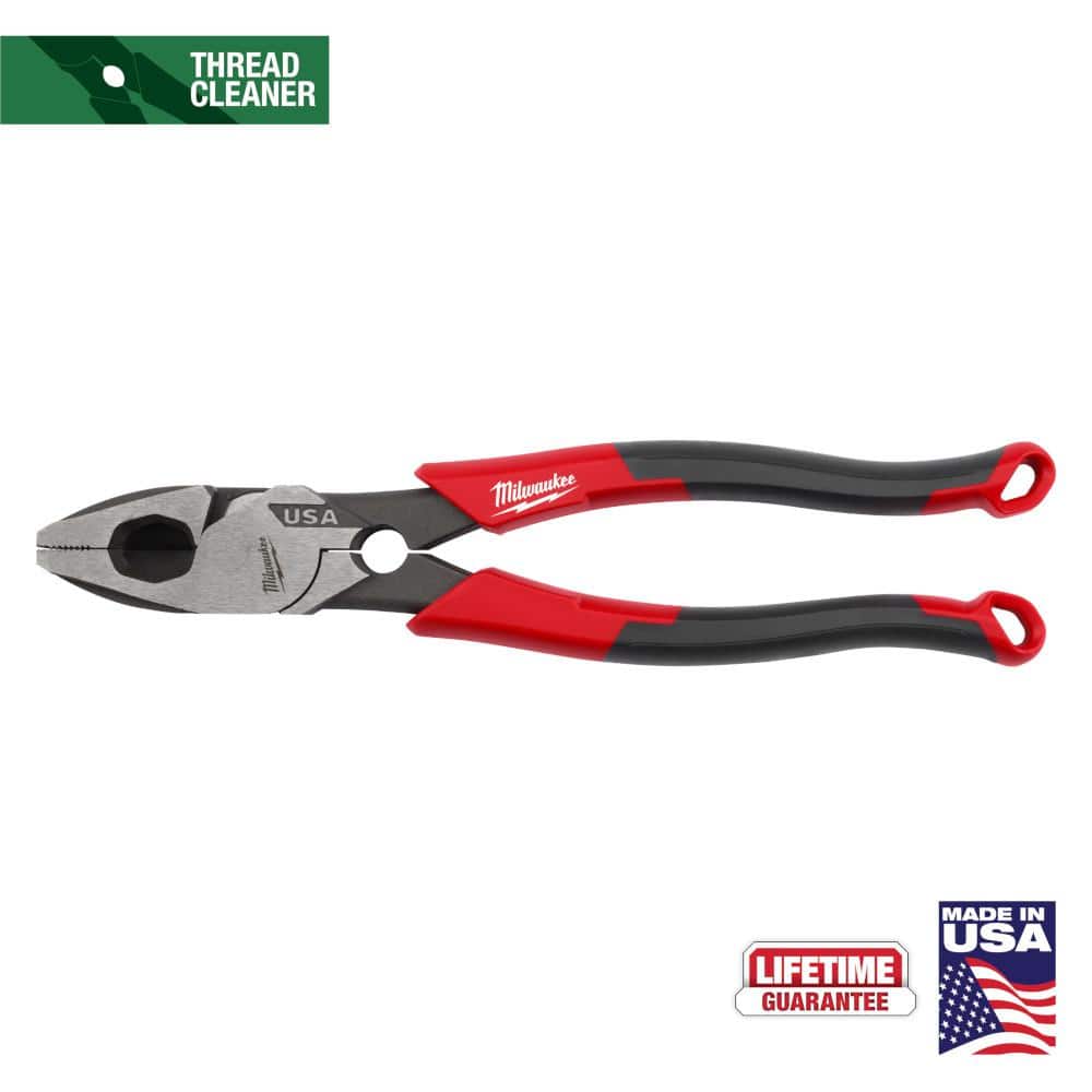 Milwaukee 9 in. Lineman's Pliers with Thread Cleaner / Fish Tape Puller and Comfort Grip