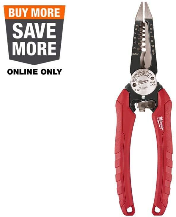 Milwaukee 7.75 in. Combination Electricians 6-in-1 Wire Strippers Pliers