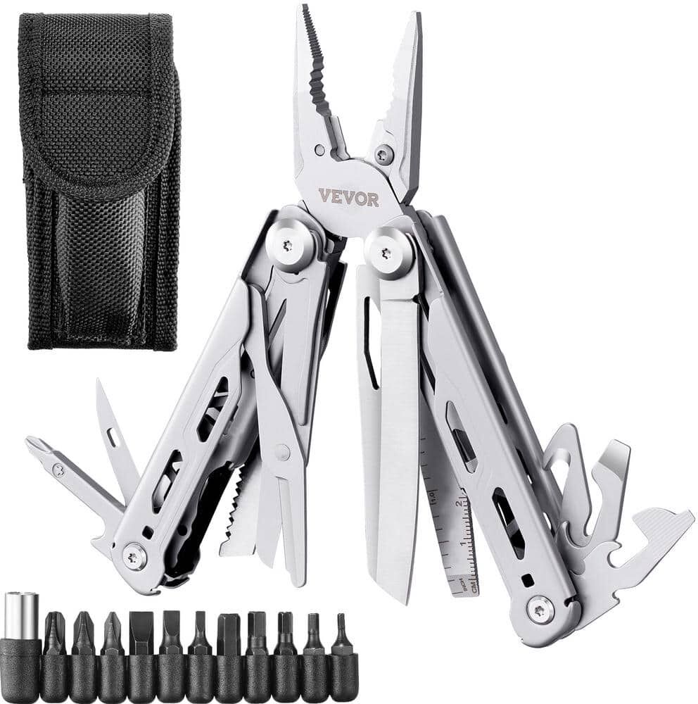 VEVOR 16 in. 1 Multitool Pliers, Multi Tool Pliers, Cutters, Knife, Scissors, Ruler, Screwdrivers, Wood Saw, Can Bottle Opener