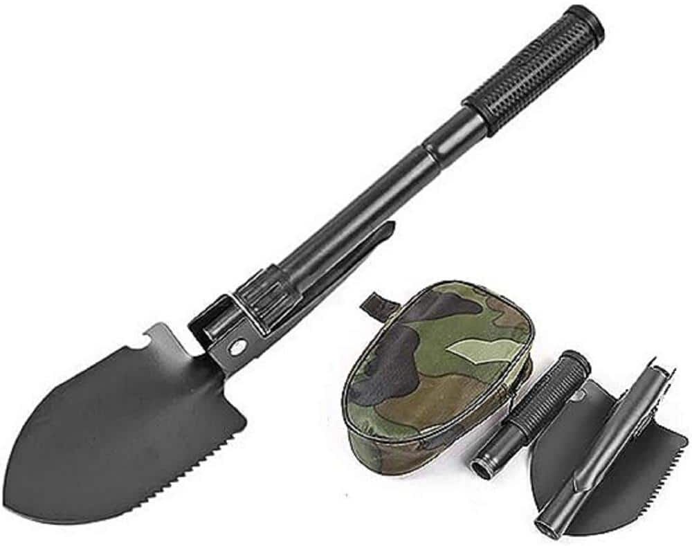 ITOPFOX 16.3 in. Multi-Function Military Portable Folding Camping Shovel; Garden Outdoor Tool