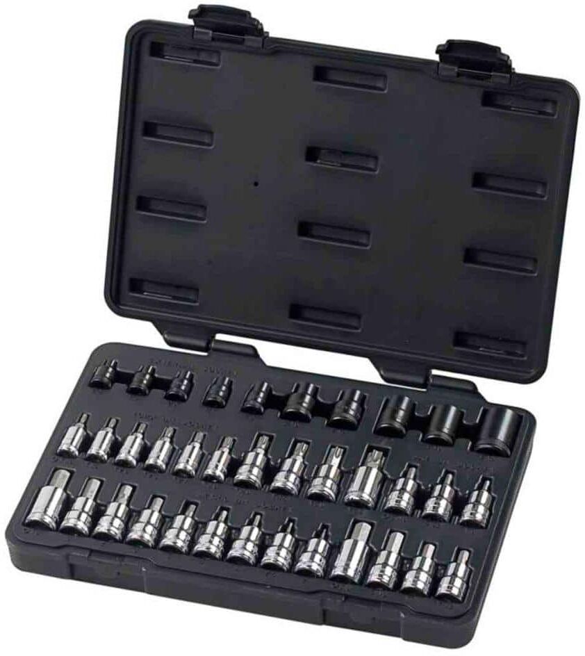 GEARWRENCH 1/4 in., 3/8 in. and 1/2 in. Drive SAE/Metric Hex, E-Torx & Torx Bit Socket Set (36-Piece)