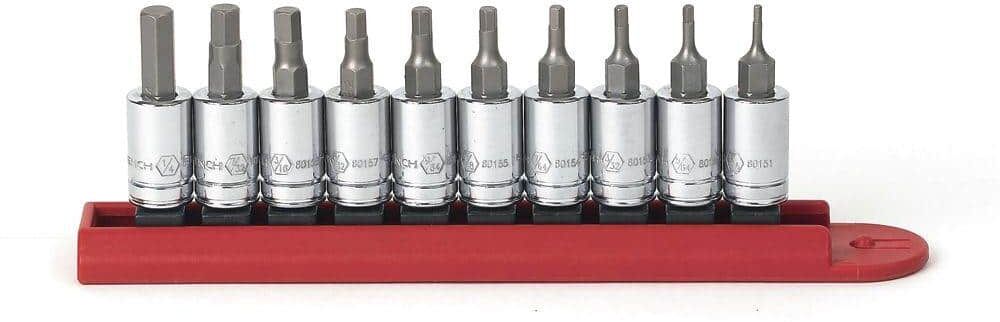 GEARWRENCH 1/4 in. Drive SAE Hex Bit Socket Set (10-Piece)