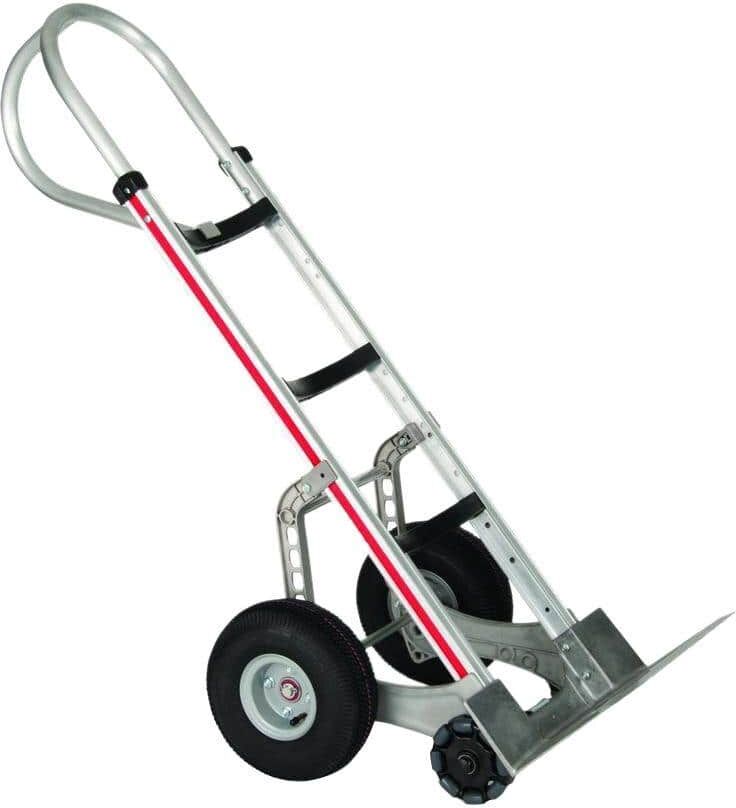 Magliner 500 lb. Capacity Self-Stabilizing Aluminum Hand Truck, 10 in. Foam Wheels and Double Row Multi-Directional Roller Wheels