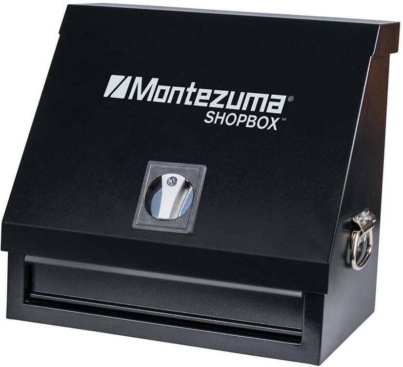 Montezuma 18 in. W x 12 in. D 1-Drawer Black Steel Portable Shop Triangle Tool Box Chest for Sockets, Wrenches and Screwdrivers