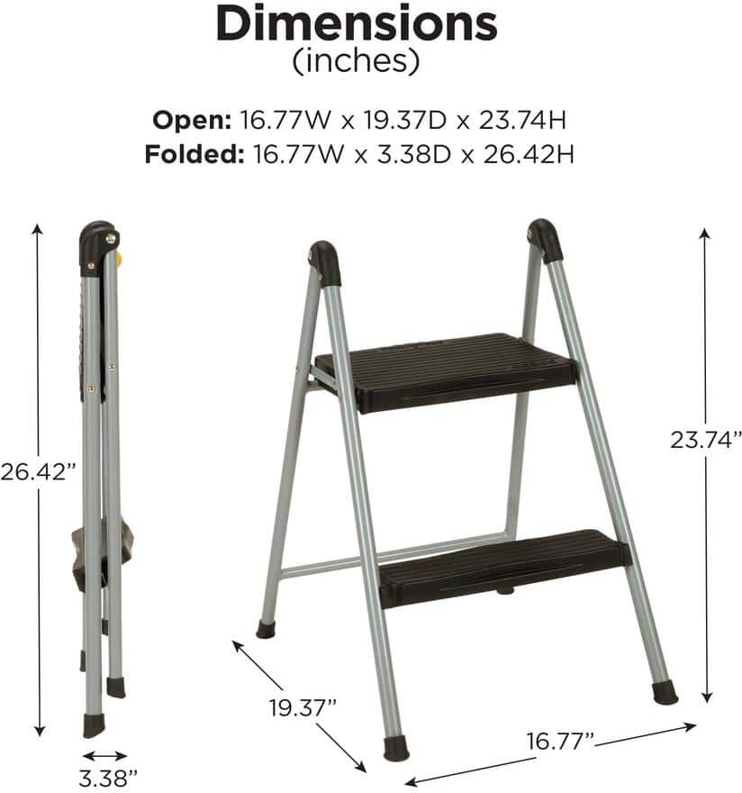 Cosco 2-Step Steel Step Ladder Stool without Handle