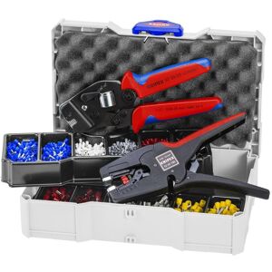 KNIPEX Crimping Kit (Crimping pliers, Automatic wire stripper and assortment of wire ferrules with/without collar)