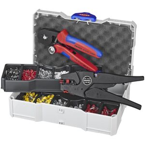 KNIPEX Crimping Kit (Self-adjusting wire stripper, Self-adjusting pliers and assortment of crimping end ferrules)