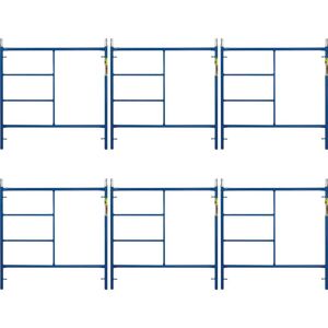MetalTech Saferstack 5 ft. x 5 ft. Steel Mason Scaffolding Frame, 6-Pack