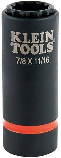 Klein Tools 2-in-1 Impact Socket, 12-Point, 7/8 and 11/16-Inch