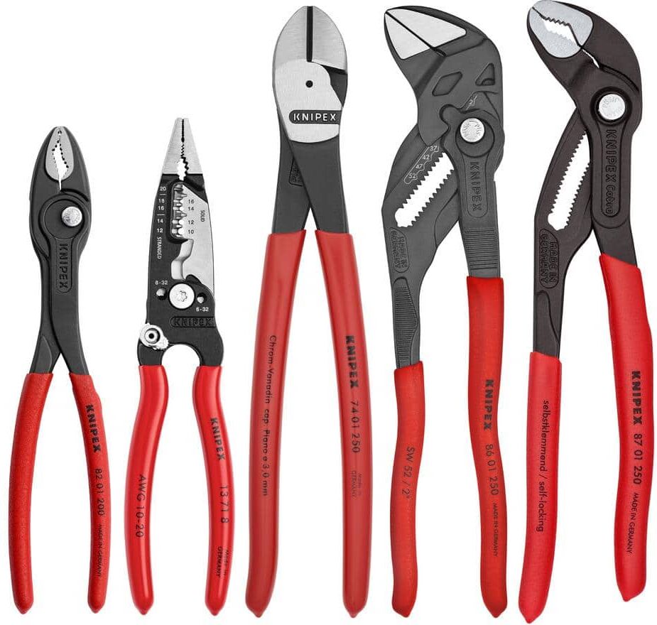 KNIPEX 5-Pieces Core Pliers Set in Tool Roll