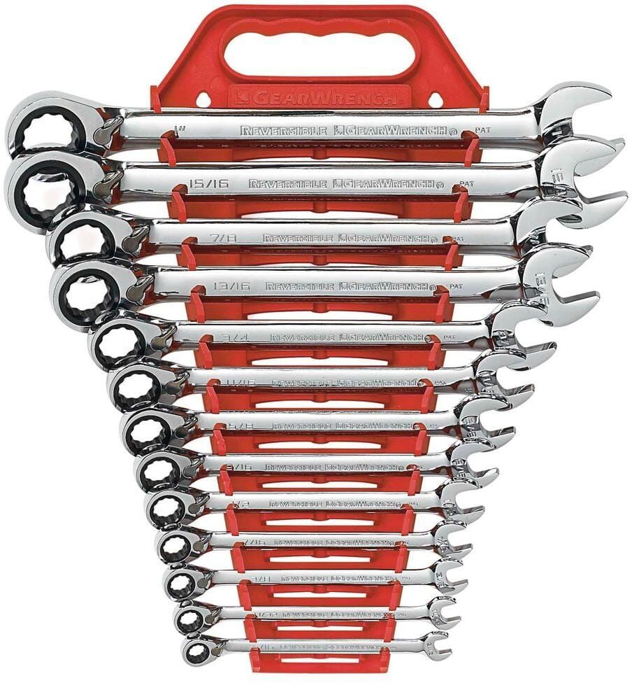 GEARWRENCH SAE 72-Tooth Reversible Combination Ratcheting Wrench Tool Set (13-Piece)