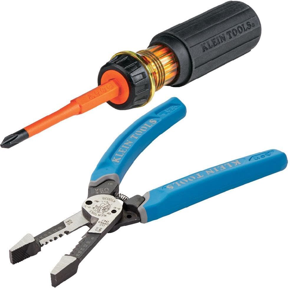 Klein Tools Forged Wire Stripper and Flip-Blade Insulated Screwdriver Tool Set