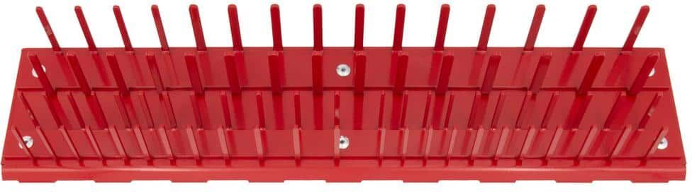 Extreme Tools 18 in. W Steel 76 Pin Removable Socket Holder Accessory, Red