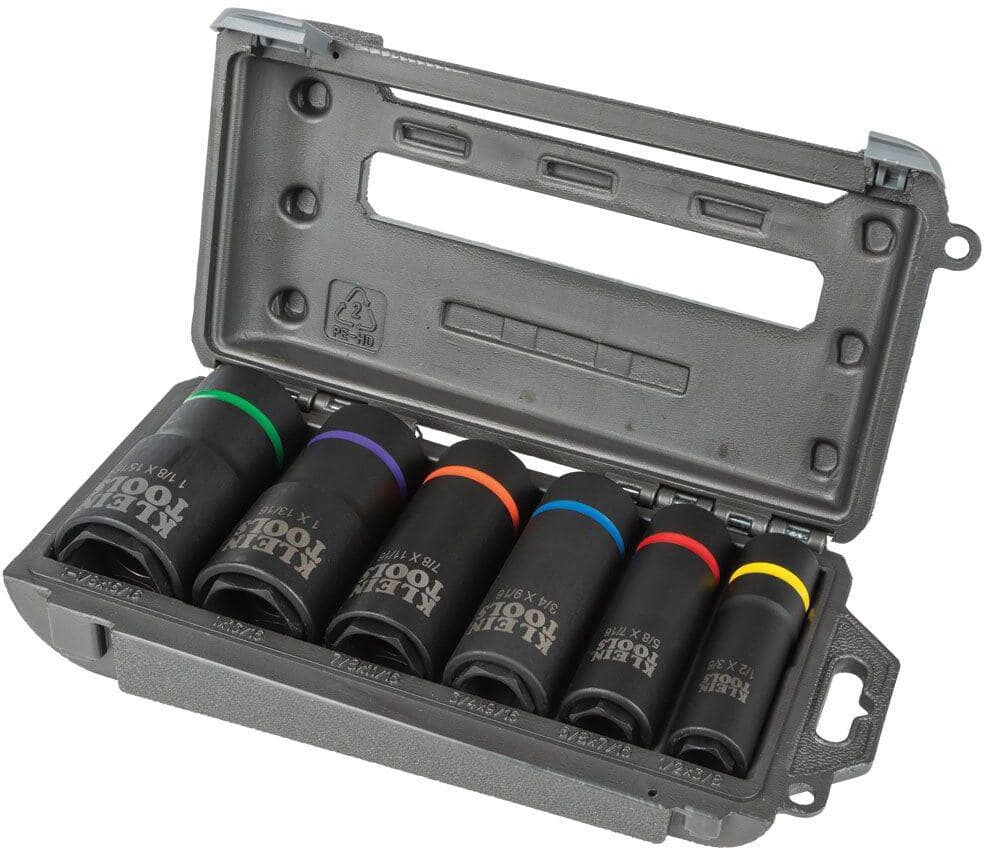 Klein Tools 2-in-1 Impact Socket Set (6-Point, 6-Piece)