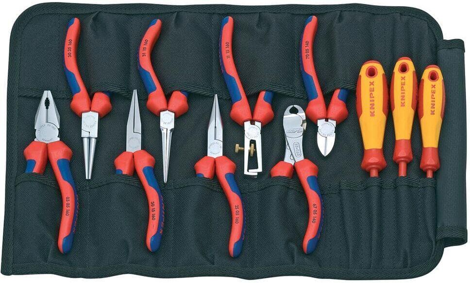 KNIPEX Pliers and Screwdriver Tool Roll Set (11-Piece)