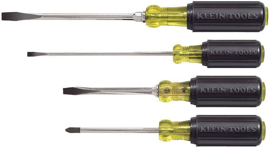 Klein Tools 4-Piece Assorted Screwdriver Set- Cushion Grip Handles