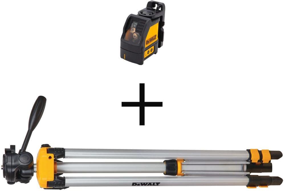 DeWalt 165 ft. Red Self-Leveling Cross-Line Laser Level Kit and Adjustable and Portable Laser Level Tripod