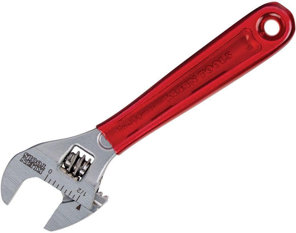 Klein Tools 1/2 in. Standard Capacity Adjustable Wrench with Plastic Dipped Handle